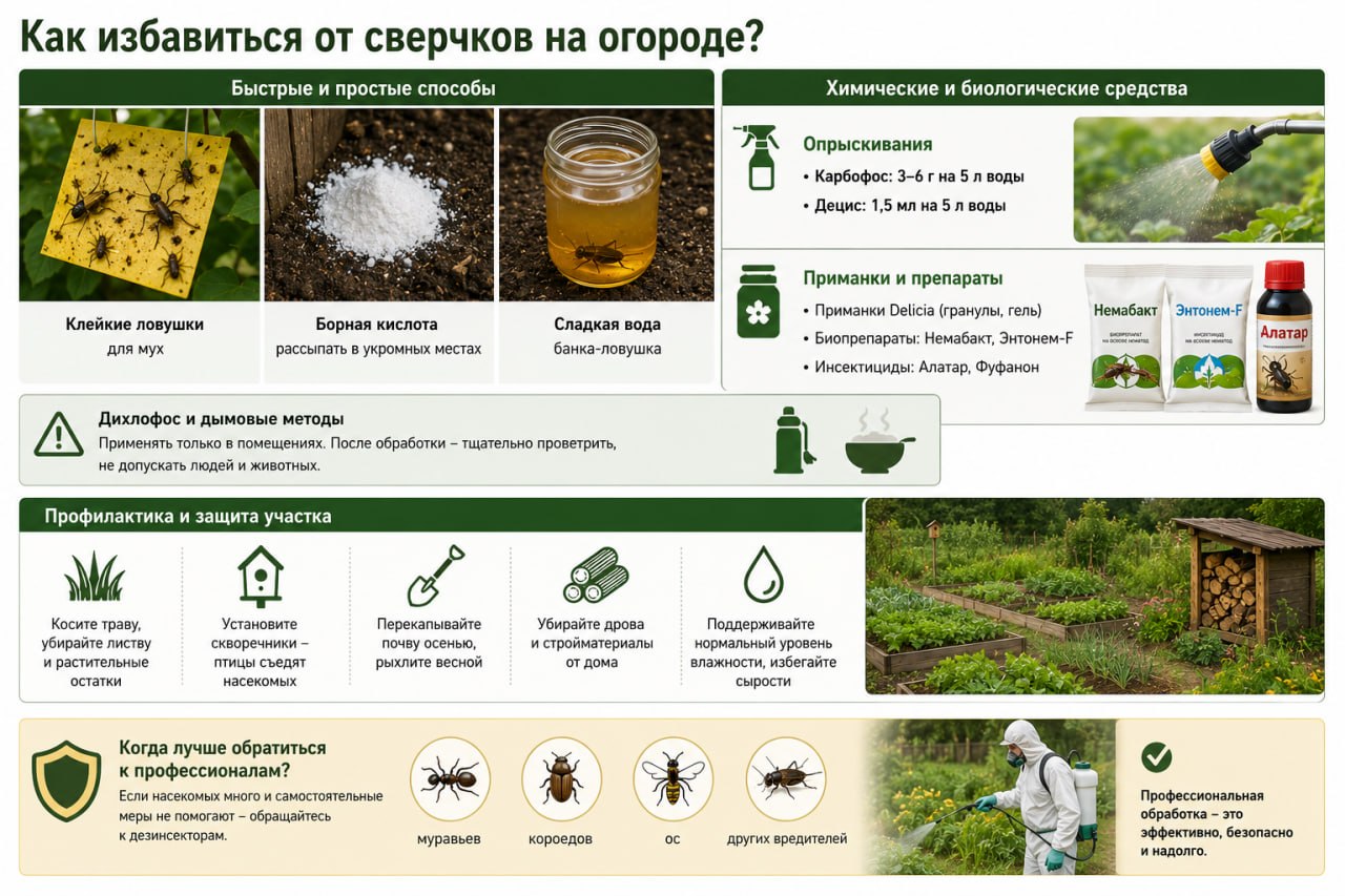 Как избавиться от сверчков на огороде
